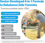 Life-Space Children IBS Support Probiotic, Clinically Proven to IBS Relief, 4 in 1 Kids Probiotic, 21 Billion CFU, Supports Reduce Symptoms of IBS, Include Bloating, Gas & Diarrhea, 60 Grams