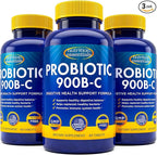 Nutrition Essentials Probiotics for Women and Men with Natural Lactase Enzyme & Prebiotic Fiber for Digestive Health - 80percent + Stronger Supplement for Gut Health Support - 3 Count of 60 Tablets