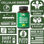 Peak Performance Nicotinamide Riboside NR Supplement Capsule - NMN Alternative NAD Supplement + Niacinamide for NAD+ Levels As We Age - 3rd Party Tested, Non-GMO, Vegan Vitamin for Women and Men