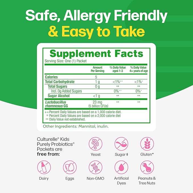 Culturelle Kids Daily Probiotic Packets for Kids, (Ages 3+) - 50 Count – From the #1 Pediatrician-Recommended Brand – Flavorless Daily Probiotics for Digestive Health & Immune Support