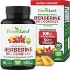 ForestLeaf Berberine Supplement - 1300mg per Serving - Ultra High Potency Berberine HCl with Ceylon Cinnamon, Bitter Melon & Gymnema - Weight Management Support - 180 Caps