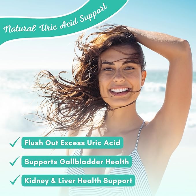 Uric Acid Flush - Herbal Uric Acid Cleanse Supplement - With Tart Cherry, Celery Seed Extract, Chanca Piedra, Devil’s Claw & Green Coffee Bean - Vegan - Supports Gallbladder and Kidney Health