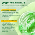 2 PACK Organic Super Greens Daily Superfood Gummies + Probiotics, Spirulina, Chlorella Spinach Broccoli, Prebiotic Fiber, Mushroom -Rich in Vitamins & Antioxidants - Digestive, Focus, Energy, No Sugar