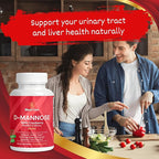D-Mannose with Cranberry, Dandelion & Hibiscus – 1350mg – Urinary Tract & Liver Support – 60 Veggie Capsules