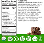 Orgain Organic Vegan Protein Powder, Creamy Chocolate Fudge - 21g Plant Protein, 6g Prebiotic Fiber, Low Carb, No Lactose Ingredients, No Added Sugar, Non-GMO, 10 Single Serve Individual Packets