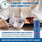 1Above Jet Lag Relief Tablets - Berry-Flavored Effervescent Multivitamin with Pycnogenol Travel Supplement for Hydration, Energy, Immune Support and Faster Recovery - Flight Essential, 10 Tablets