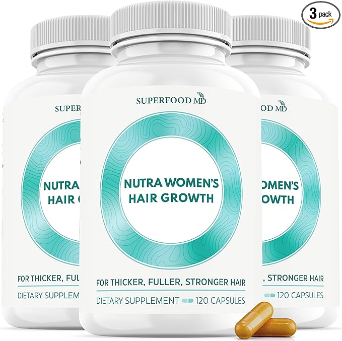 Women's Balance Hair Growth Supplements, Ages 45 and Up, Customer Proven for Visibly Thicker Hair and Scalp Coverage, Soy-Free, Made with 26 Ingredients including Beta Carotenes - 3 Month Supply