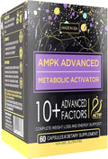 Actif AMPK Advanced Metabolic Activator with 10 Factors, Non-GMO, With Energy Support, 60 Capsules, Made in USA
