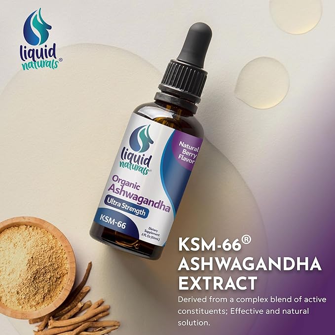 Ashwagandha KSM 66 Drops, 2000mg Natural Berry Flavor - Ashwagandha Supplements for Women, Ksm-66 Ashwaganda Extract for Immune Support, Performance, Heart Health - 60 Servings (Pack of 2)