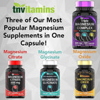 Triple Magnesium Complex Supplement 500mg: Magnesium Glycinate, Citrate, & Oxide - 120 Capsules (4 Month Supply!) | 1 Capsule Serving Provides 125% Daily Value | Non-GMO, Made in The USA!