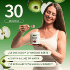 Snap Supplements Organic Beet Root Powder Nitric Oxide Supplement for Men & Women, Red Spinach & Pomegranate, Supports Healthy Energy & Blood Pressure Already in Normal Range, 30 Servings, Apple