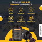 Pure Sundried Himalayan Shilajit Gummy for Men & Women | Organic Shilajit Gummies | Natural 85 Plus Trace Minerals Fulvic Acid | Energy, Immunity | Sugar-Free 60 Healthy Gummy