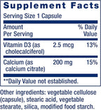 Life Extension Calcium Citrate with Vitamin D, Super-absorbable Calcium to Support Optimal Bone Health, Gluten-Free, Non-GMO, 200 Capsules