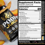 Poop Juice 5-in-1 Daily Fiber Supplement Powder - Bloat & Poop Relief - Prebiotic, Probiotic, Postbiotic, Digestive Enzymes, L-Glutamine - GLP-1 Support - Sugar-Free Georgia Peach Mango (30 Servings)