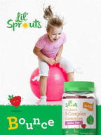 Carlyle Kids B Complex Gummies | 90 Count | with Vitamin B1, B2, B6, B12, and Ashwagandha Extract | Peach Raspberry Flavor | Vegan, Non-GMO & Gluten Free Supplement | Lil' Sprouts