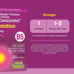 Natural Factors BioCoenzymated Pantethine - B Vitamin Support for Energy Support & Cardiovascular Health - Active Coenzyme Form - Non-GMO, Gluten-Free & Dairy-Free - 60 Softgels