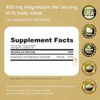 NaturaLife Labs Magnesium Glycinate - 450 mg per Serving – 120 Vegan Capsules - Non-GMO, Gluten-Free, Vegan