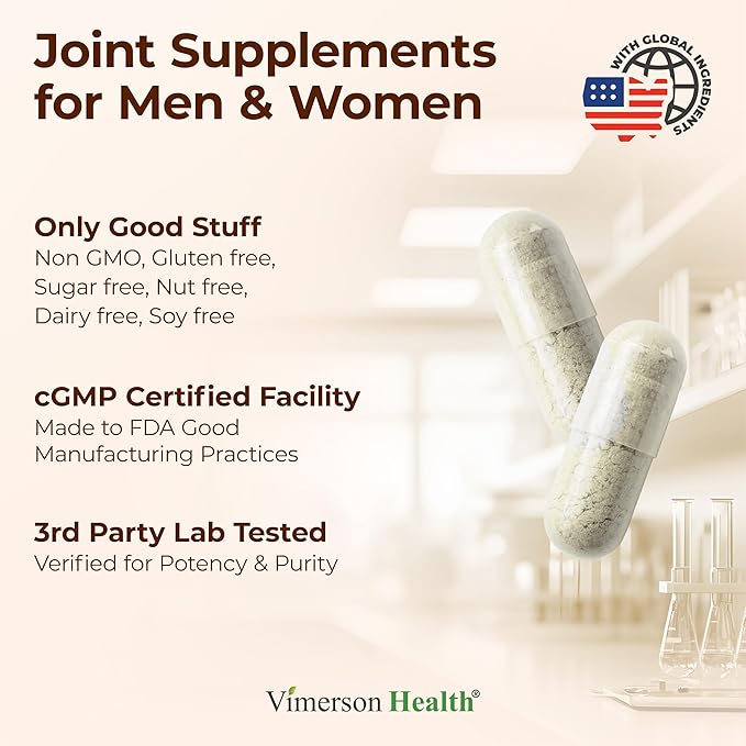 Joint Support Supplement with Glucosamine Sulfate, Hyaluronic Acid, Boswellia & MSM – Supports Joint Health, Mobility & Bone Strength – for Daily Use – FSA Eligible 2 Pack