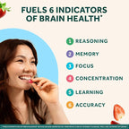 NEURIVA Plus Decaffeinated Nootropic Brain Supplement for Memory, Focus & Concentration & Cognitive Function, Clinically Tested NeuroFactor, Phosphatidylserine, Vitamins B6 B12,50ct Strawberry Gummies