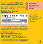 Nature Made Vitamin C 500 mg Tablets, Dietary Supplement, Vitamin C for Immune Support, 100 Tablets, 100 Day Supply
