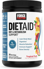 Force Factor Diet Aid Powder, Metabolism Booster & Diet Support Supplement for Lean Body Mass with 15x More Absorbable Chromium, Refreshing & Delicious, Tropical Fruit, 30 Servings