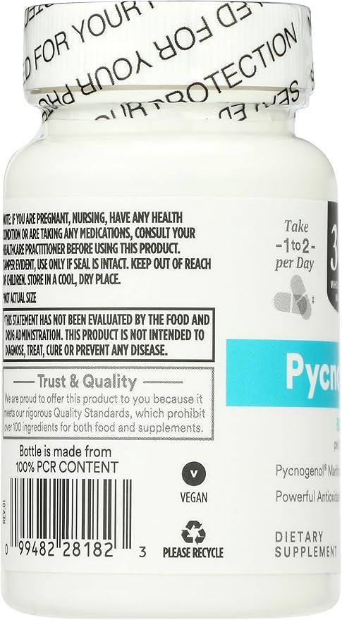 365 by Whole Foods Market, Pycnogenol Maritime Pine Bark Extract, 50mg Vegan Capsules, 60 Count