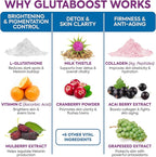 6970mg Glutathione Powder for Skin Brightening Enhanced with Collagen & Vitamin C | Brightens Skin, Fades Dark Spots & Melasma, Anti-Aging Antioxidant | Supports Immune, Gut & Liver Health