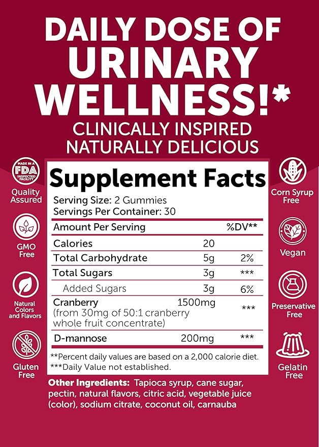 Lunakai Cranberry D-Mannose + Probiotic Extra Strength Gummies Bundle – Naturally Flavored, Non-GMO – 60ct Each