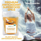 Healthworks Superfoods Turmeric Powder Organic - 2 Packs 16 Oz - Ground Raw Organic, Curcumin, Keto, Paleo, Vegan and Non-GMO