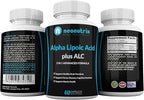 Alpha Lipoic Acid Plus Acetyl L-Carnitine Antioxidant Supplement ALA ALC for Healthy Brain Function & Muscle Strength, Focus, Memory & Cognitive Function for Women & Men - 60 Capsules by Neonutrix