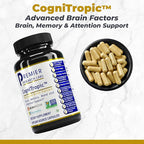 Premier Research Labs Cognitropic - Brain Supplements for Memory and Focus, Focus Supplement, Brain and Memory Power Boost, Clarity Vitamins for Brain, Memory Support - 120 Vegetarian Capsules