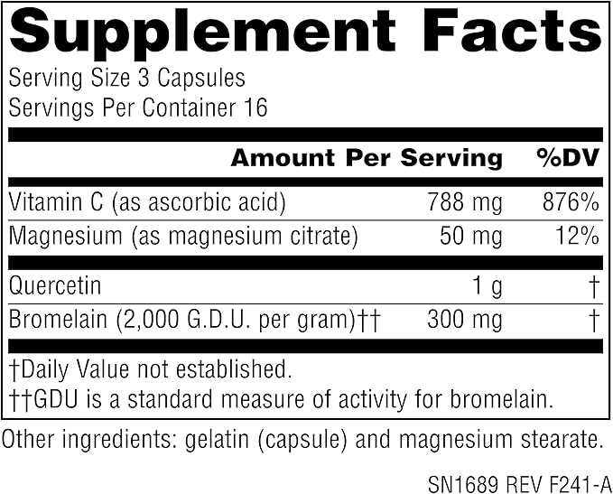 Source Naturals Activated Quercetin, Bioflavanoid Complex, for Seasonal & Immune Support* - 50 Capsules