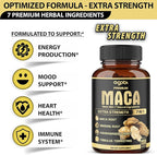 7in1 Premium Maca Root Capsules - with Ashwagandha, Ginseng, Tribulus, Shilajit, Shatavari & Black Pepper - Natural Energy, Performance & Mood Support - 150 Counts for 5 Months