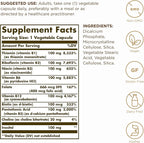 Solgar B-Complex "100" - 100 Vegetable Capsules, Pack of 2 - Energy Metabolism, Cardiovascular Health, Nervous System Support - Non-GMO, Vegan, Gluten Free - 200 Total Servings