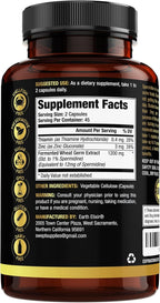 Earth Elixir Spermidine Supplements 1200mg (90 Capsules) – Anti Aging - 3rd Party Tested (12mg Spermidine Powder) Max Purity - 100% Pure Espermidina- Fermented Wheat Germ Extract - NMN Alternative