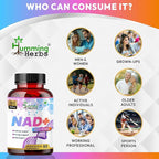 Humming Herbs NAD+ with Trans‑Resveratrol 600 mg per Serving. NAD Booster, Cellular Energy & Metabolism Support — 90 Vegetarian Capsules