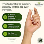 Swanson L. Reuteri Probiotic Plus with L. Rhamnosus, L. Acidophilus & FOS Prebiotic for Gut-Health-Conscious Adults - 7 Billion CFU (30 Vegan Capsules, 3 Pack)