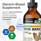 BIO KRAUTER® Pine Bark Extract for Circulatory & Antioxidant Support - Vegan French Maritime Pine Bark Herbal Supplements - Natural Antioxidants & Skin Support - 400 mg per Serving, 4 Fl. Oz.