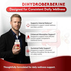 Dihydroberberine - Super Berberine - Patented GlucoVantage 810mg - 5X Absorption - with Resveratrol Cinnamon Grape Seed Extract- Support Metabolism, Digestion