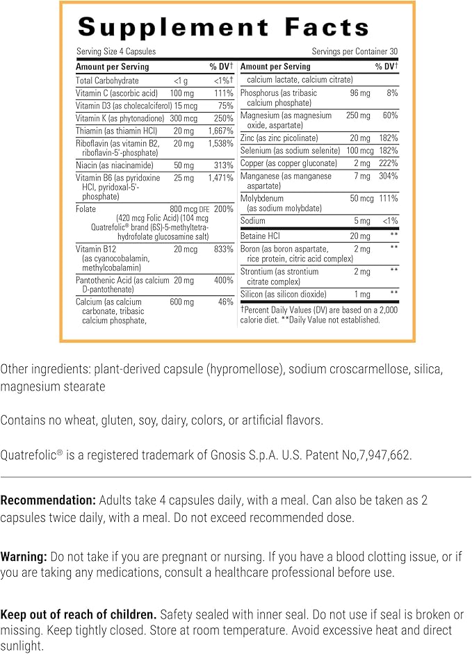 Integrative Therapeutics Osteoprime Forte - Calcium Supplement for Bone Health Support* - Nutritional Supplement for Musculoskeletal Support* - Dairy-Free & Gluten-Free - 120 Capsules (30 Servings)