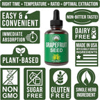 Grapefruit Seed Extract Liquid Drops Supplement. Vegan GSE Grapefruit Seed Extract for Women and Men. Zero Sugar, Non Bitter. for Immune, Digestive Support. Gluten Free Oil. Take Orally
