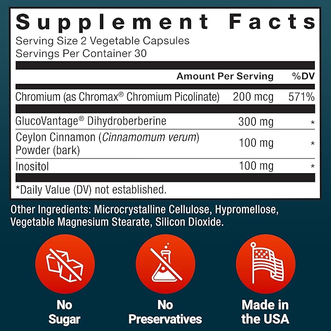 Force Factor Ultra Berberine Enhanced Absorption, with Ceylon Cinnamon, Dihydroberberine & Chromium, 5X Absorption, 2X Longer Lasting, Promote Lean Body Mass, 60 Vegetable Capsules