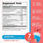 TransformHQ Boost Shot Powder Drink Stick Packets, Rocket Pop, 7 Pack, Energy Supplements for Women & Men, with Caffeine, Vitamin B12, B9, B6 & B3