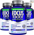 Focus Factor Adults Extra Strength, Brain Supplement for Memory, Concentration and Focus - Complete Multivitamin with DMAE, Vitamin D, DHA - Trusted Health Vitamins, 120 Count (Pack of 3)