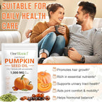 Pumpkin Seed Oil with Saw Palmetto 2-in-1 Formula 300 Softgels, Cold Pressed, Pure Virgin Oil, Supports Hair, Urinary, Bladder & Prostate Health, Non-GMO