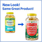 SUREFECT Spring Valley Maximum Care Omega-3 2000mg Fish Oil - 180 Softgels - General Wellness & Cardiovascular Support* - High EPA/DHA (1480mg), Lemon Flavor Organizer.