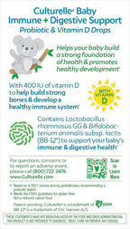 Culturelle Baby Probiotic Drops + Vitamin D, Immune & Digestive Health Support for Babies, Infants & Newborns 0-12 Months, 30 Day Supply, Gluten Free & Non-GMO, 9ml