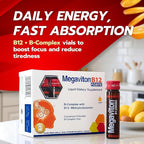 Vitamin B12 Methylcobalamin Liquid Forte 10 Drinkable Vials + Kenashi Vitamin C Effervescent Tablets with Zinc 1000mg Orange Flavor | Vitamin B12 Liquid Energy Boost