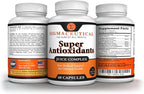 Super Antioxidant Capsules – 6 Superfruit Blend with Goji Berry, Acai, Resveratrol for Immune Support – Skin Health & Daily Wellness – 60 Count Made in USA