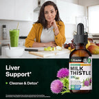 BIO KRAUTER® Milk Thistle Supplement - Liquid Pure Vegan Milk Thistle Extract 680 mg per Serving 2 Fl.Oz 28 Days of Supply - Liver Cleanse & Detox, Сontains Silymarin - Alcohol & Sugar Free